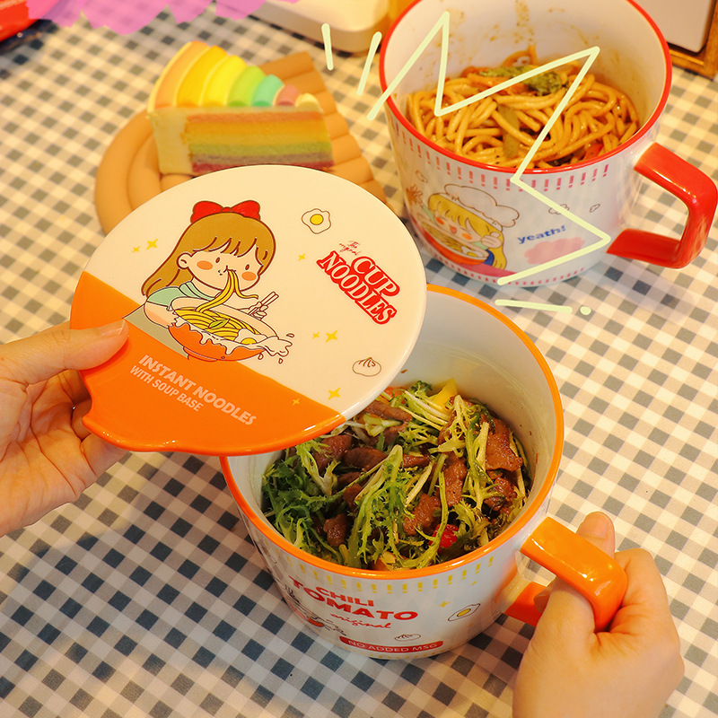 Meal Prep Soup - Mangkuk Ramen Mie Instan Kartun dengan