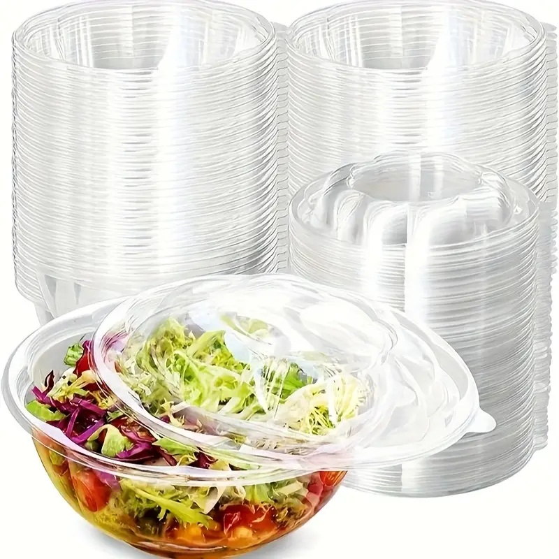Meal Prep Quinoa - 50 paket mangkuk salad plastik bening
