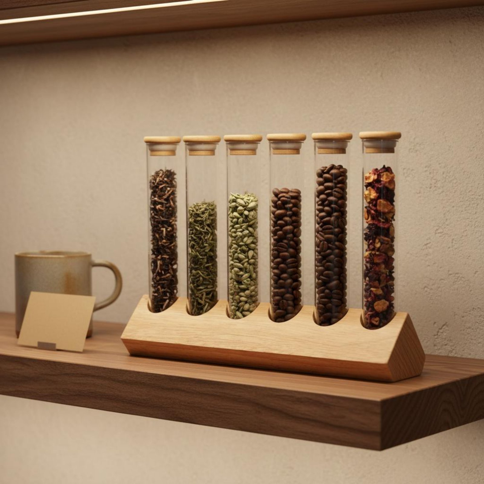 Glass Container Set - Set Wadah Tabung Kaca dengan Rak