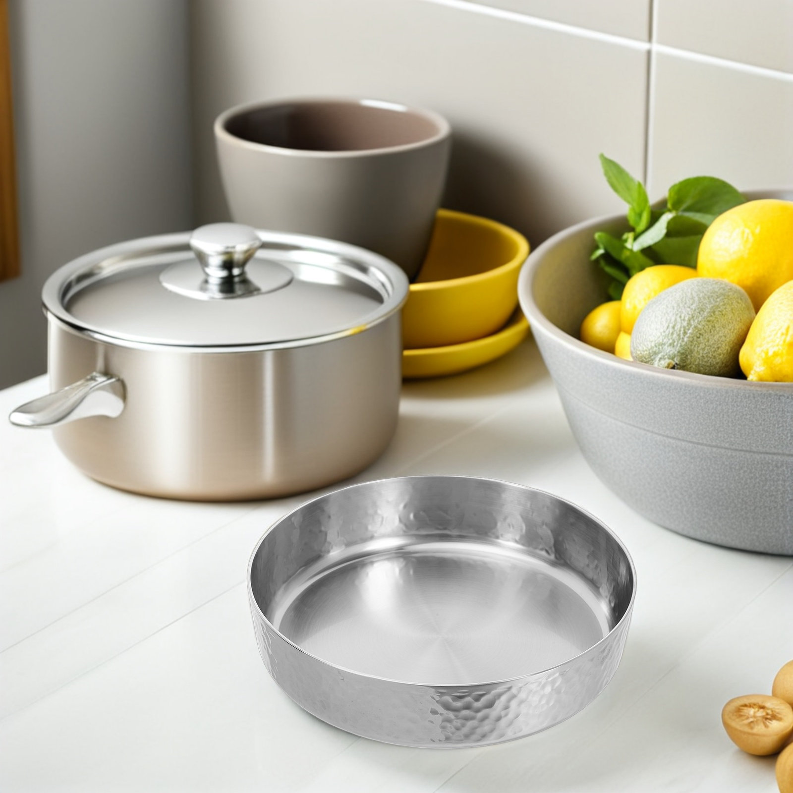 Meal Prep Soup - Mangkuk Sup Stainless Steel Bertekstur Palu,
