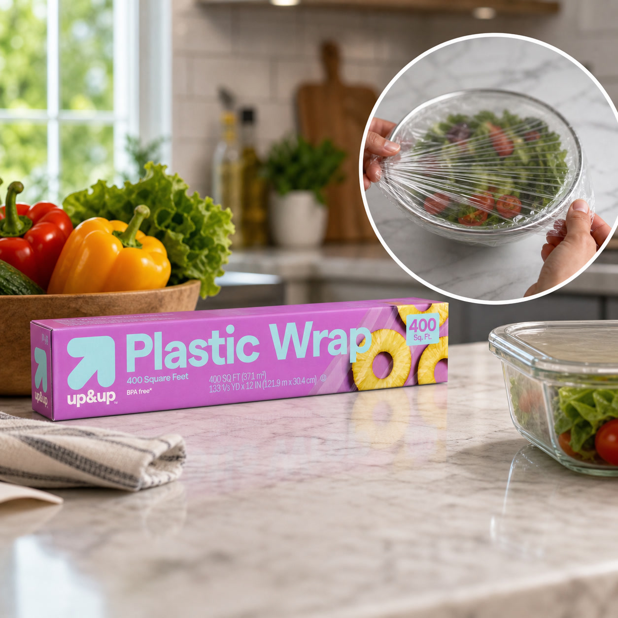 Meal Prep Wraps - Pembungkus Makanan Plastik Aman untuk Microwave,