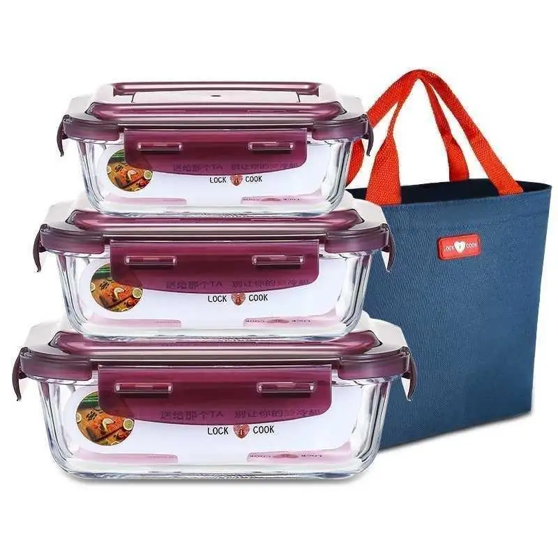 Glass Container Set - Kotak Makan Siang Pyrex Aman untuk