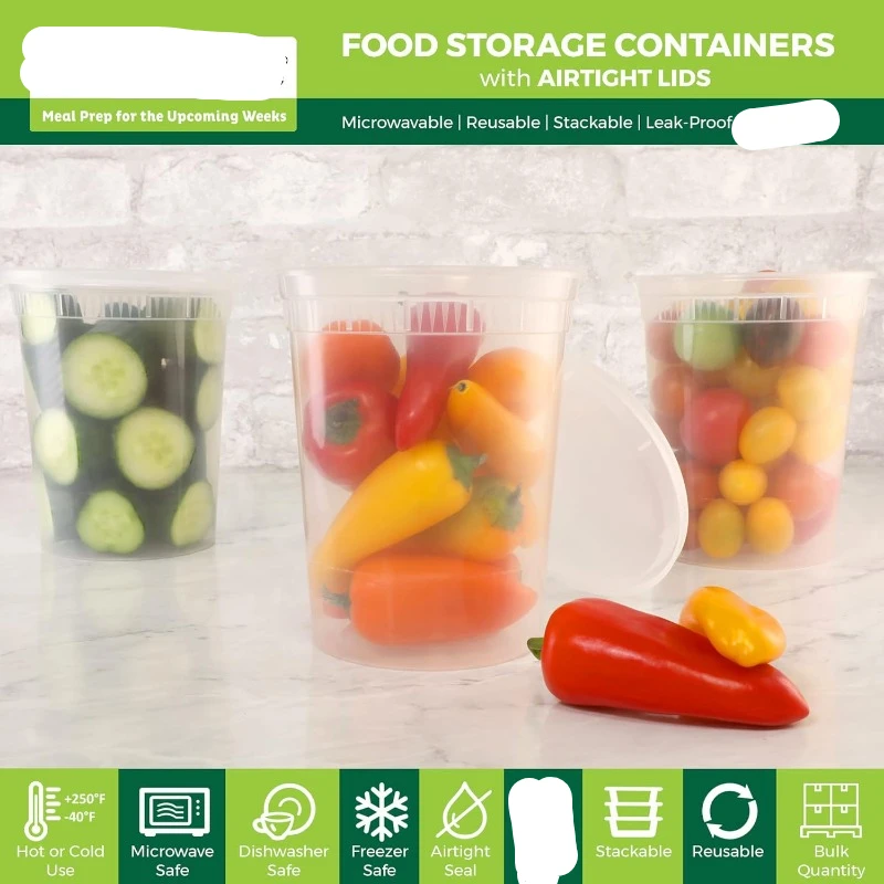 Wadah Deli plastik 8oz-32 Oz d - Meal Prep Soup ulasan dan harga